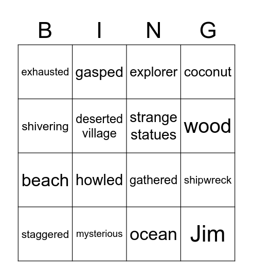 Shipwreck Bingo! Bingo Card