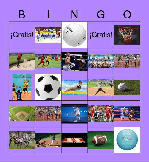 Los deportes con fotos Bingo Card