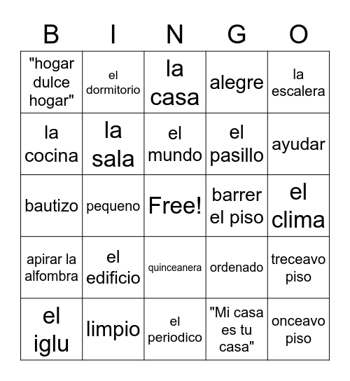 La Casa by Mahjabin Ishika Bingo Card