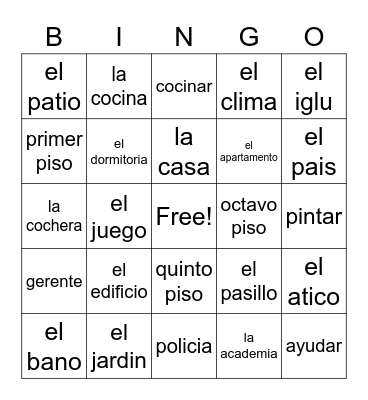 La casa Bingo Card