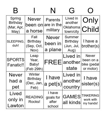 Bingo Card