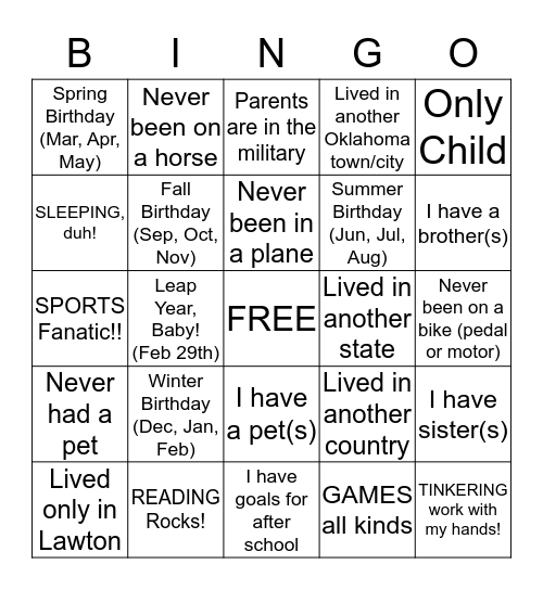 Bingo Card