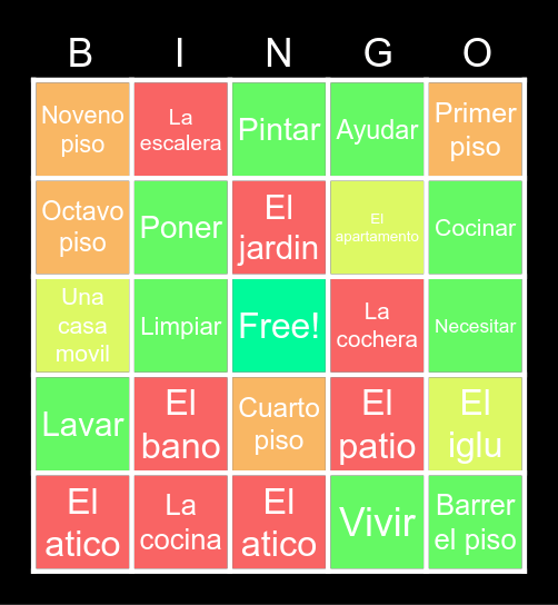 La Casa Bingo Card