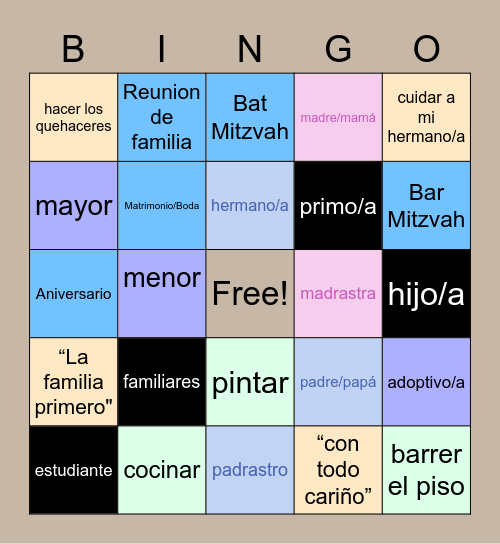 La Familiar Bingo Card