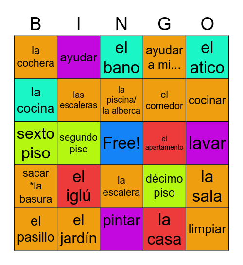 La Familia Bingo Card