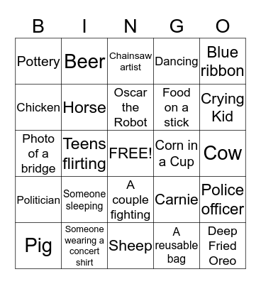 Jackie & Meredith at the 2015 Iowa State Fair Bingo Card