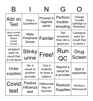 Laboratory Week 2022 Bingo Card