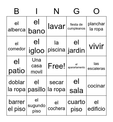 La Casa Bingo Card