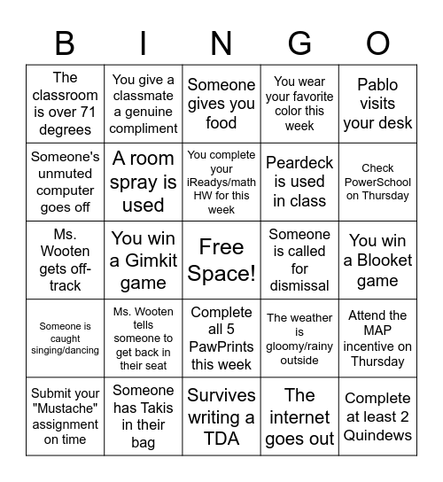 Almost-to-Break Bingo! (ELA) Bingo Card