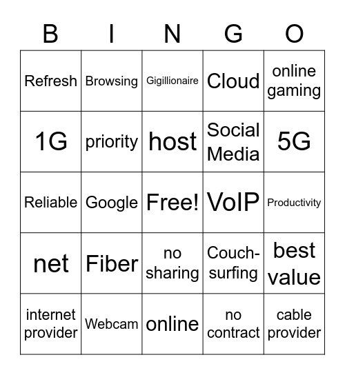 Fiber Bingo Card