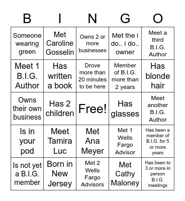 B.I.G. BossedUp Bingo Card