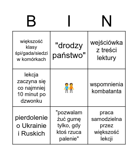 lekcja z reszewiczem bingo Card