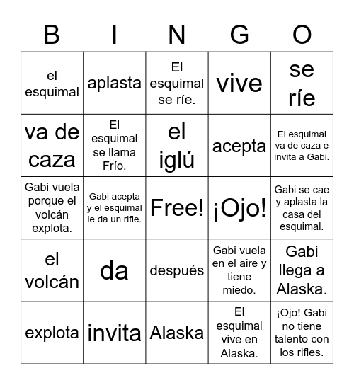 Episodio 15 Bingo Card