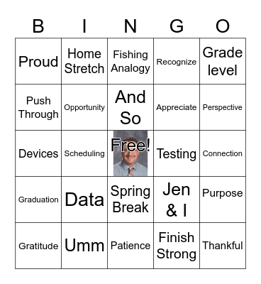 Morning Meeting Bingo Card