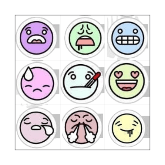 Les emotions et sentiments Bingo Card