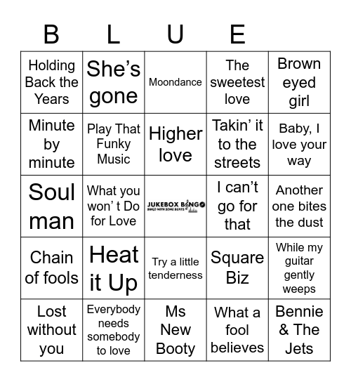 blue eyed soul Bingo Card