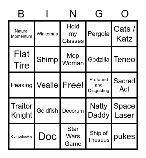 Zoo Buggy BINGO Card