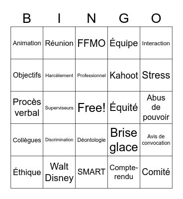 Communication en milieu de travail Bingo Card