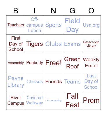 USN Bingo Card