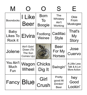 Country hits Bingo Card