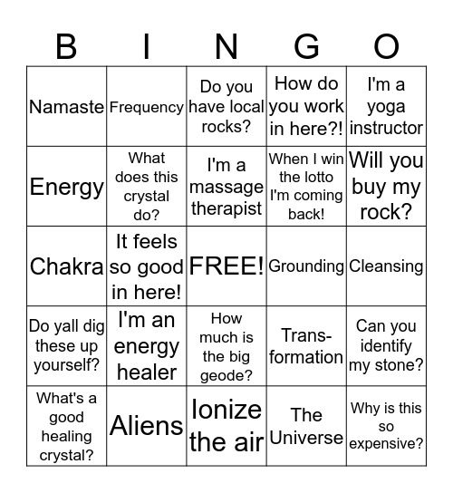 Points of Light Bingo Card