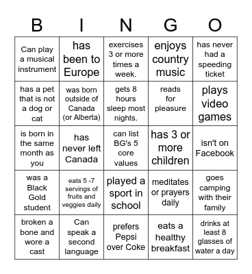 FIND SOMEONE WHO... Bingo Card