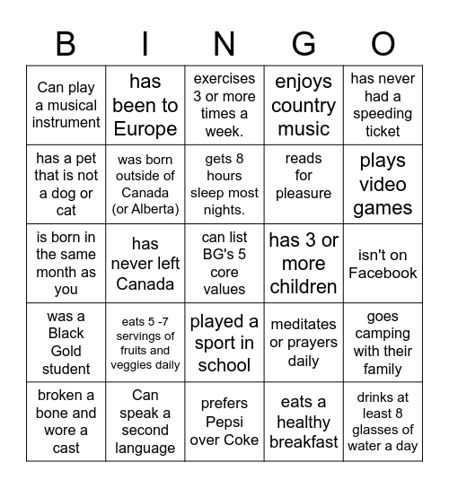 FIND SOMEONE WHO... Bingo Card