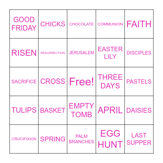 EASTER BINGO Card