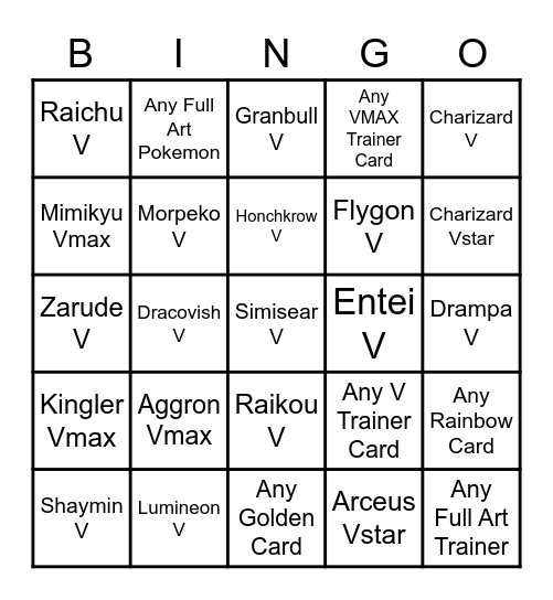 Sullys Abode Brilliant Stars Bingo! Bingo Card