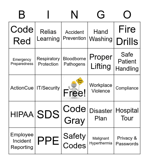 Safety Fair 2022 Bingo Card