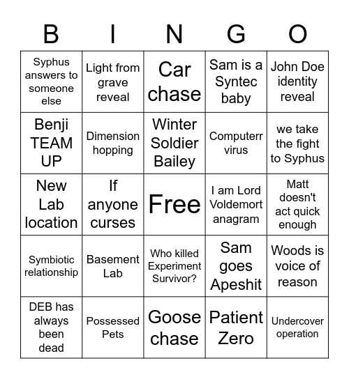 863 Season 4 Bingo Card