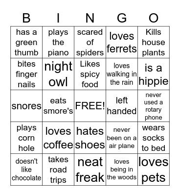 Did You Know? Bingo Card