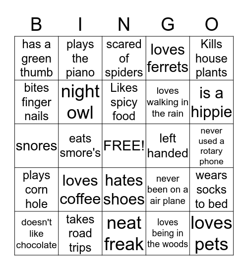 Did You Know? Bingo Card