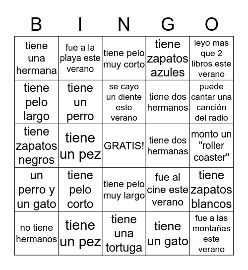 Encuentra una persona que... Bingo Card