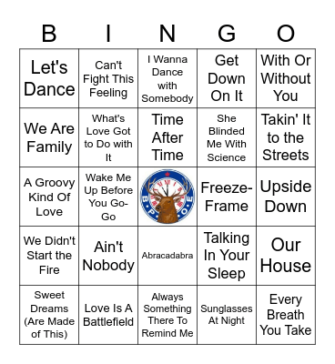 80's Mix Bingo Card