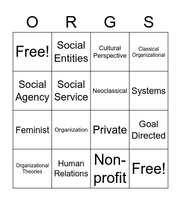 Chapter 5 Bingo Card