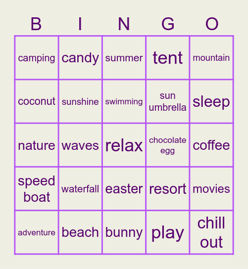 Happy Holidays Bingo Card