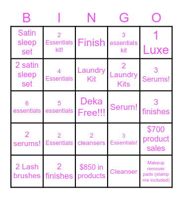 Deka Lash Bingo!!! Bingo Card