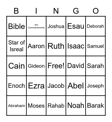 The Hebrews Bingo!!! Bingo Card