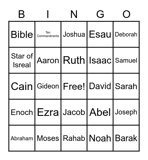 The Hebrews Bingo!!! Bingo Card