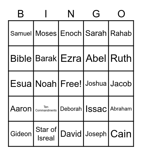 The Hebrews Bingo!!! Bingo Card