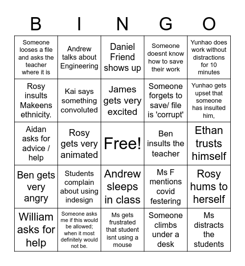 ITM BINGO Card