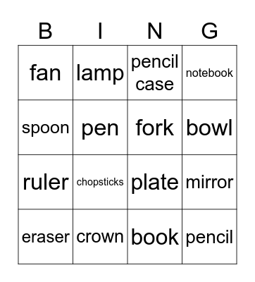 L2 Bingo Card
