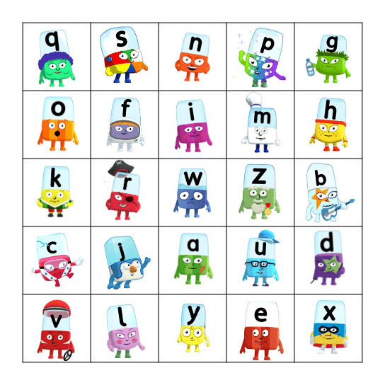 Phonics BINGO with Alphablocks Bingo Card