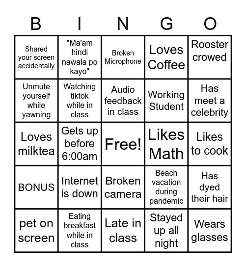 IT IS ME! Bingo Card