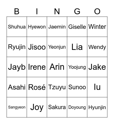Kategori 1 - Sunoo Bingo Card