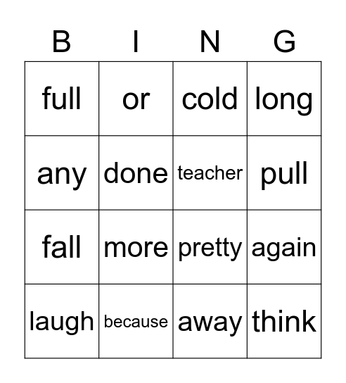Class Six/ What are You Waiting For Bingo Card