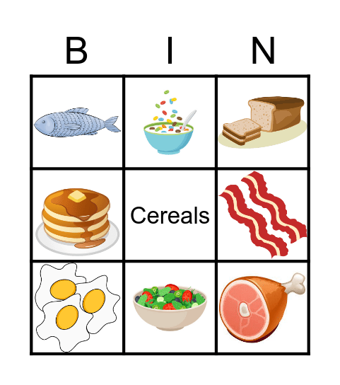 Breakfast Bingo Card