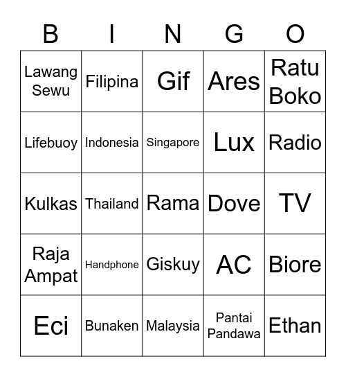 RAMA Bingo Card
