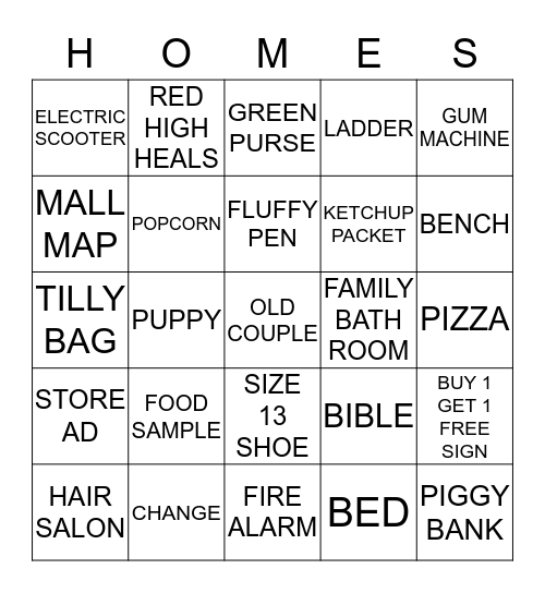 MALL BINGO Card